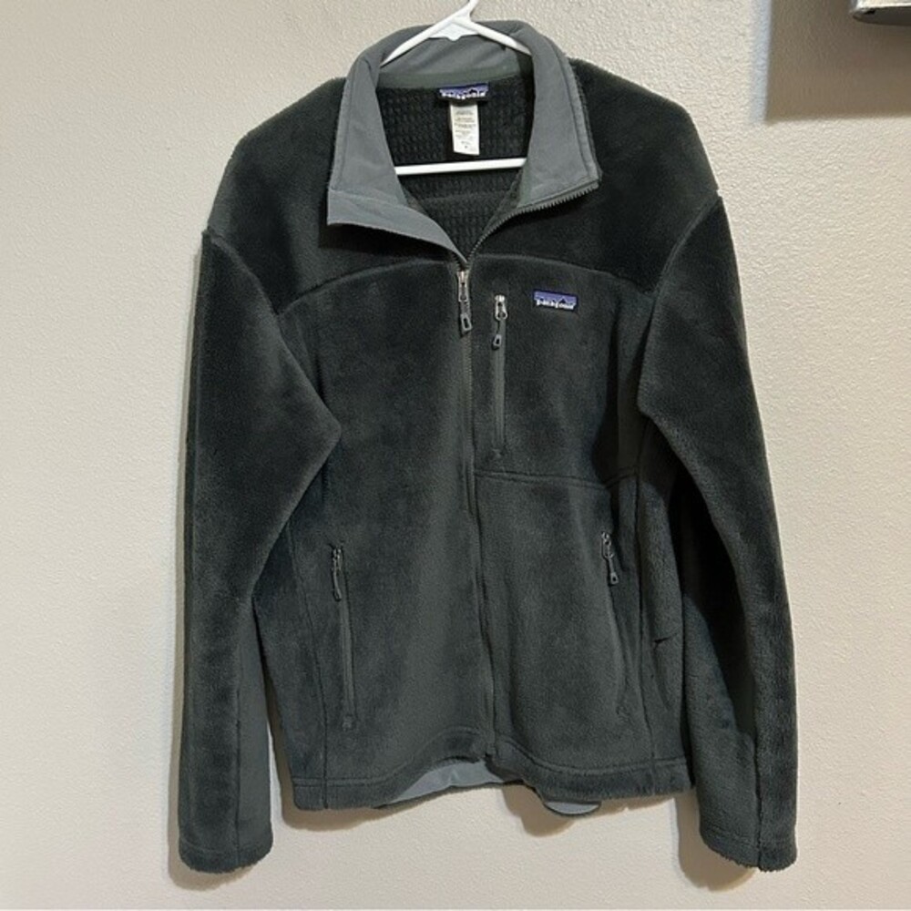 Patagonia R4 gray full zip fleece Polartec jacket men’s size medium flawed